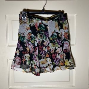 Show me your Mumu dark floral circle skater mini skirt